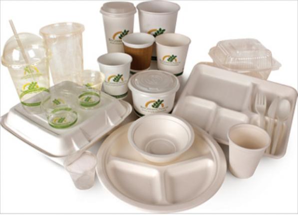 مرکز پخش ظروف یکبار مصرف گیاهی سبز